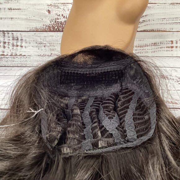 Fonda #2 Darkest Brown Partial Lace 1/2 Wig Lace Front New Synthetic Hair - Picture 6 of 7